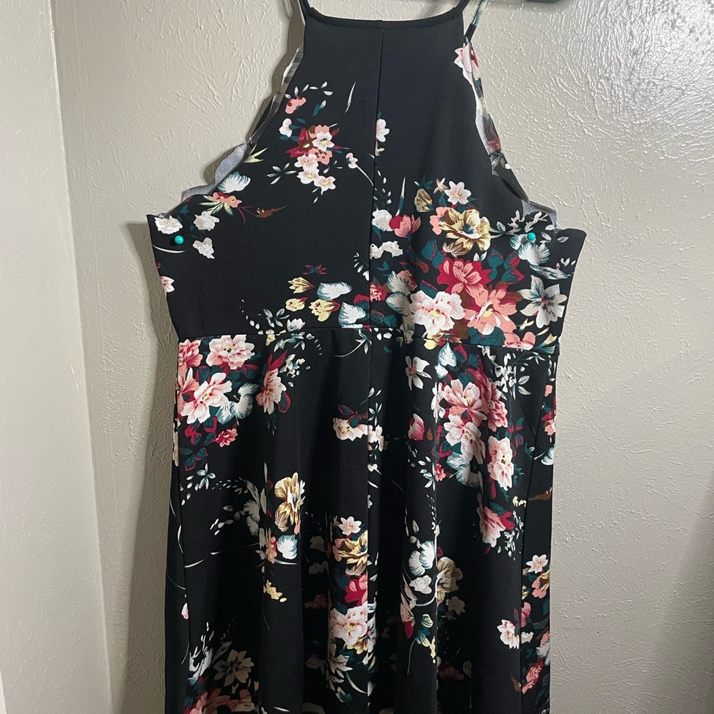 Shein scalloped multicolored flower dress